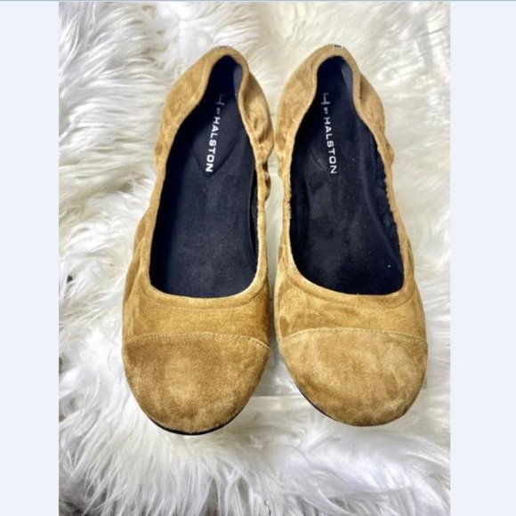 H by Halston Shoes - H By Halston Womens Kaden Suede Slip On Ballet Flats Brown Size 8 W comfortable